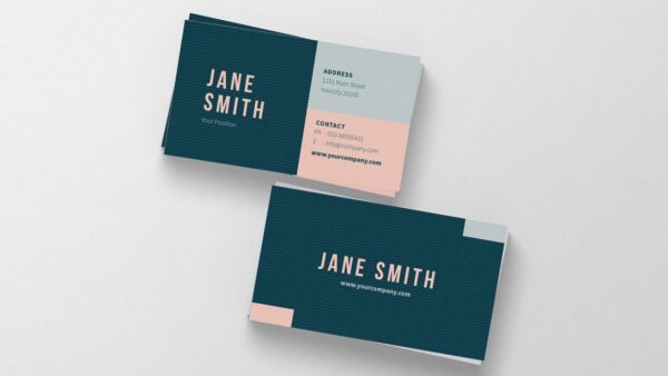 Blue And Pink Business Card