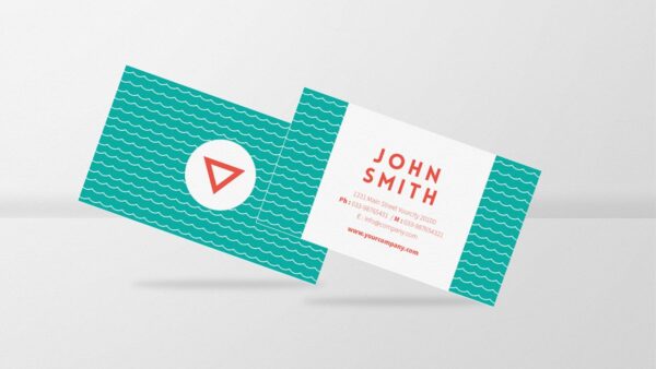 Blue, White And Orange Business Card
