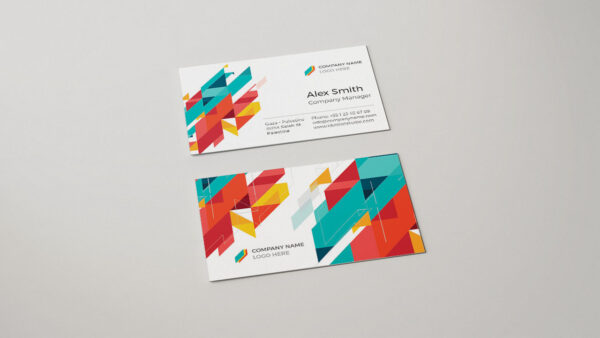 Orange, Yellow, Red And Sky Blue Business Card