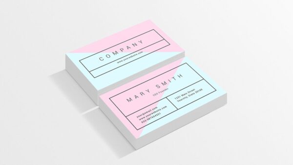 Pink And Sky Blue Business Card