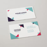 Purple And Blue Rectangnle Business Card
