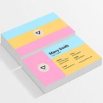 Yellow, Pink And Sky Blue Business Card